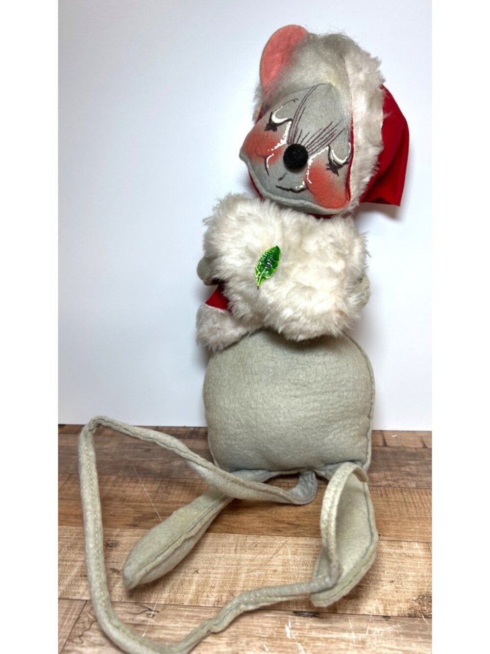 RARE Vintage 1970 Annalee Christmas Santa Mouse Red Hat & Vest Holiday Decor USA